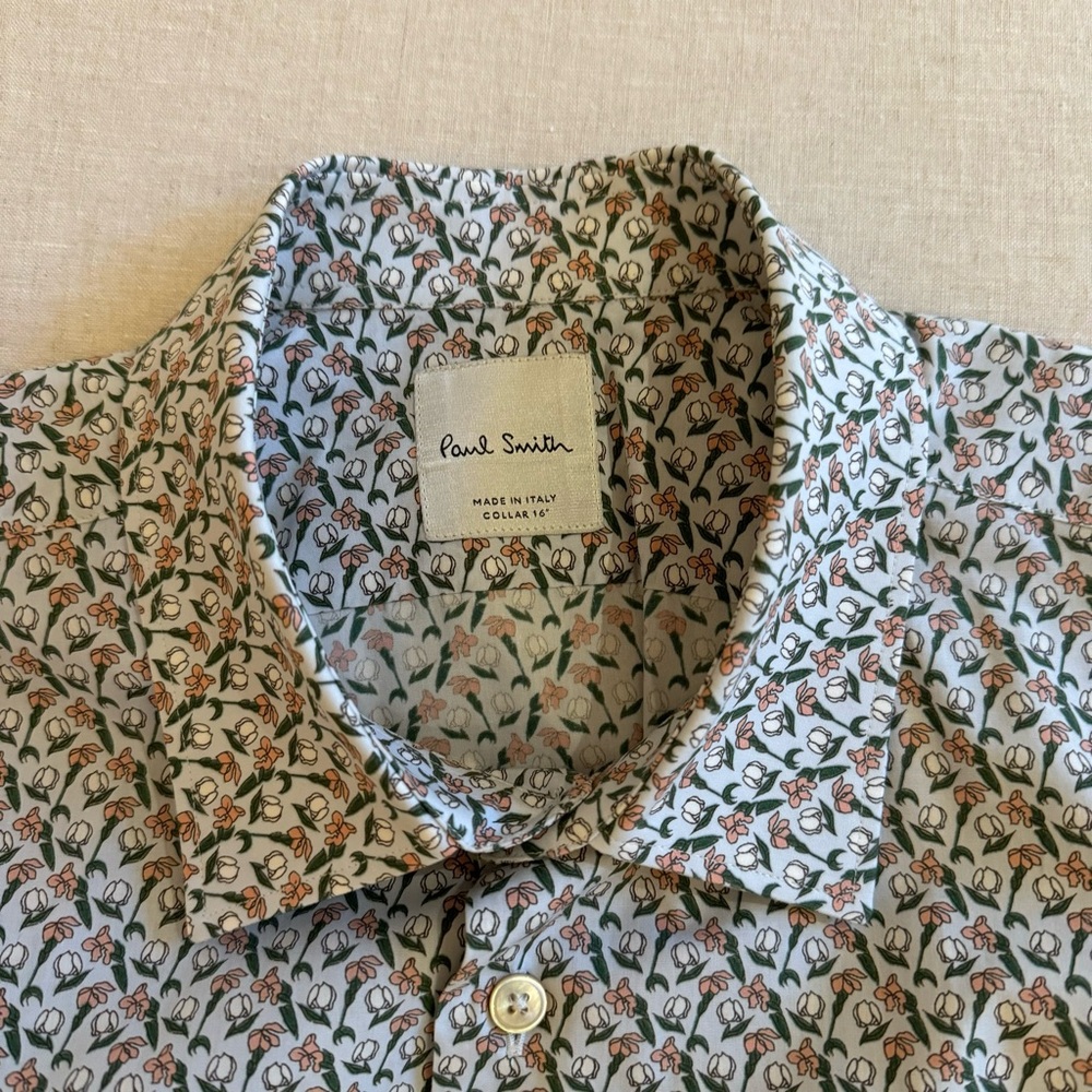 PAUL SMITH Floral Dress Shirt 16” EUC